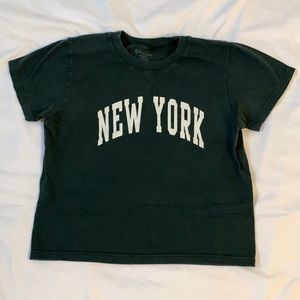 brandy melville dark green new york tee
